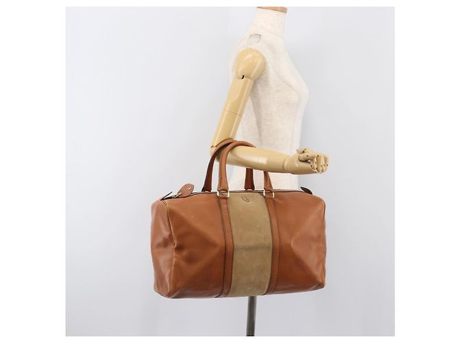 Borsa Boston Christian Dior in pelle scamosciata marrone oro Auth 198280 D'oro - vista 22