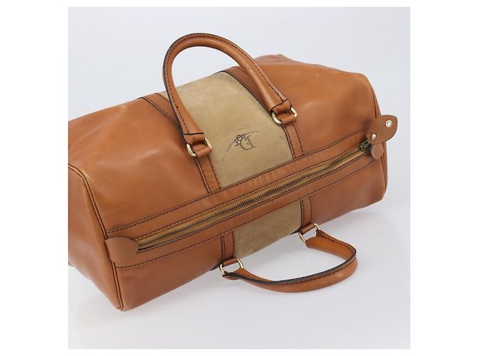 Borsa Boston Christian Dior in pelle scamosciata marrone oro Auth 198280 D'oro - vista 6