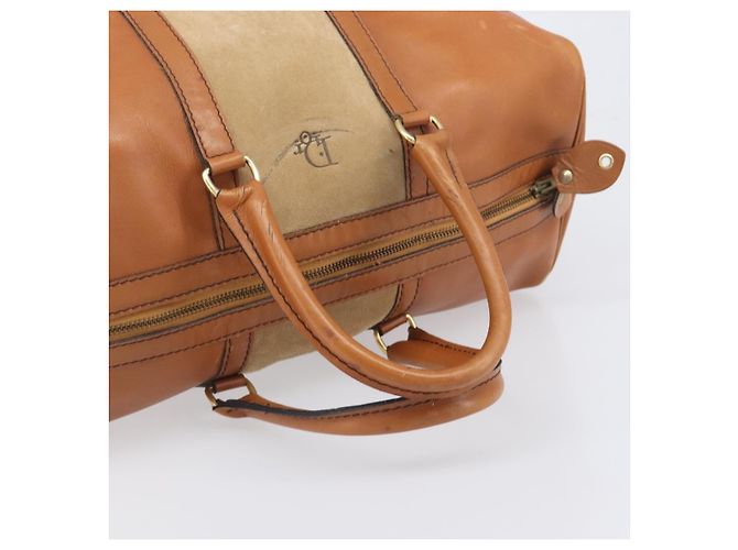 Borsa Boston Christian Dior in pelle scamosciata marrone oro Auth 198280 D'oro - vista 7