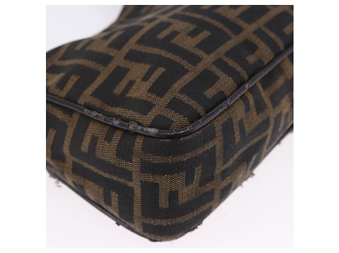 Borsa a mano FENDI Zucca Canvas Nero e Marrone Auth mr2886A - vista 15