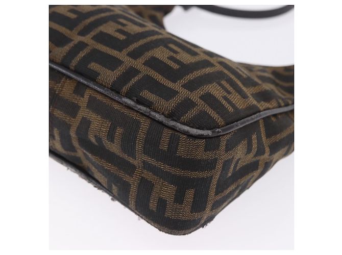 Borsa a mano FENDI Zucca Canvas Nero e Marrone Auth mr2886A - vista 16