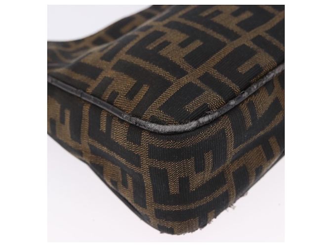 Borsa a mano FENDI Zucca Canvas Nero e Marrone Auth mr2886A - vista 17