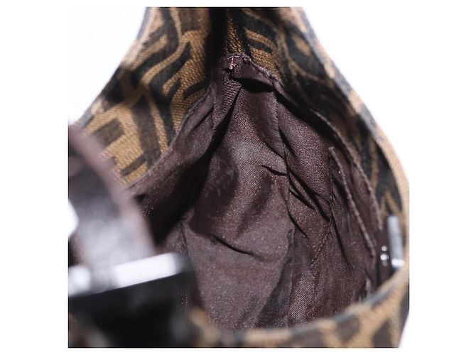 Borsa a mano FENDI Zucca Canvas Nero e Marrone Auth mr2886A - vista 21