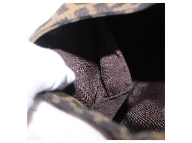 Borsa a mano FENDI Zucca Canvas Nero e Marrone Auth mr2886A - vista 23