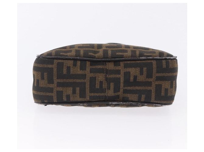Borsa a mano FENDI Zucca Canvas Nero e Marrone Auth mr2886A - vista 7