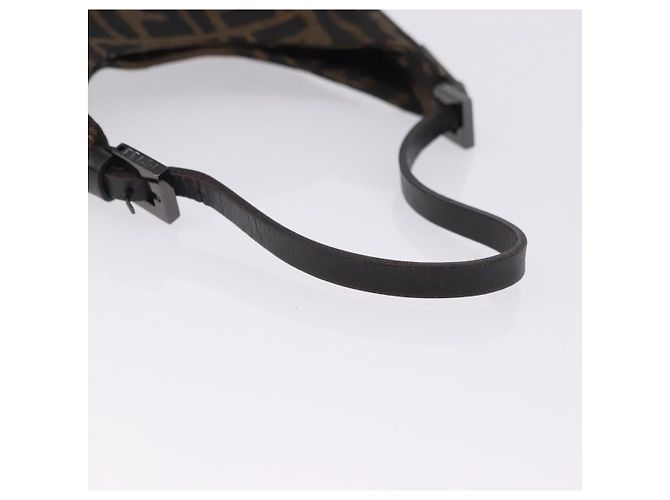 Borsa a mano FENDI Zucca Canvas Nero e Marrone Auth mr2886A - vista 9