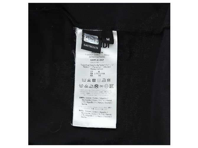 Camiseta FENDI de algodón M Negro Auth 193725M - vista 13