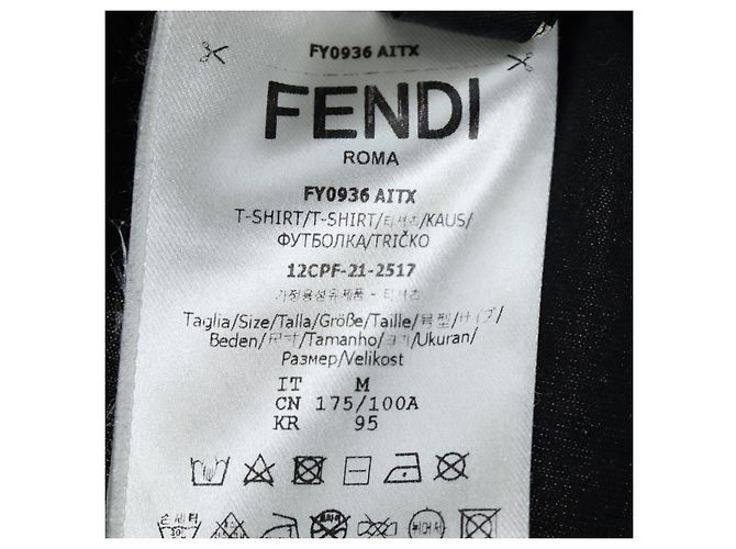 Camiseta FENDI de algodón M Negro Auth 193725M - vista 14