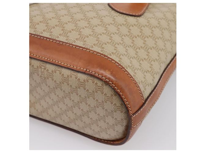 16 Céline Borsa Tote CELINE Macadam PVC Pelle Beige Tono Oro Auth 202219 - vista 15