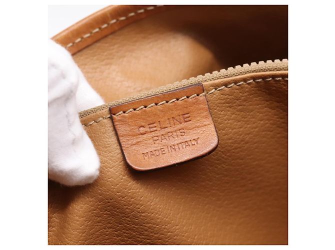 16 Céline Borsa Tote CELINE Macadam PVC Pelle Beige Tono Oro Auth 202219 - vista 17