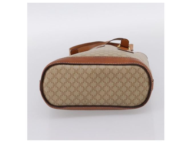 16 Céline Borsa Tote CELINE Macadam PVC Pelle Beige Tono Oro Auth 202219 - vista 5