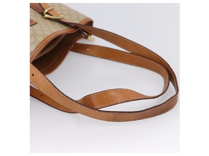 16 Céline Borsa Tote CELINE Macadam PVC Pelle Beige Tono Oro Auth 202219 - vista 7