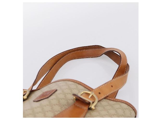16 Céline Borsa Tote CELINE Macadam PVC Pelle Beige Tono Oro Auth 202219 - vista 8