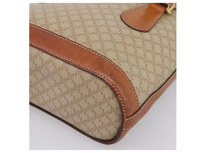 16 Céline Borsa Tote CELINE Macadam PVC Pelle Beige Tono Oro Auth 202219 - vista 9