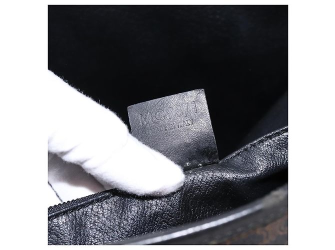 Céline Borsa Tote CELINE Macadam PVC Pelle Nero Tono Oro Auth 202222A - vista 12