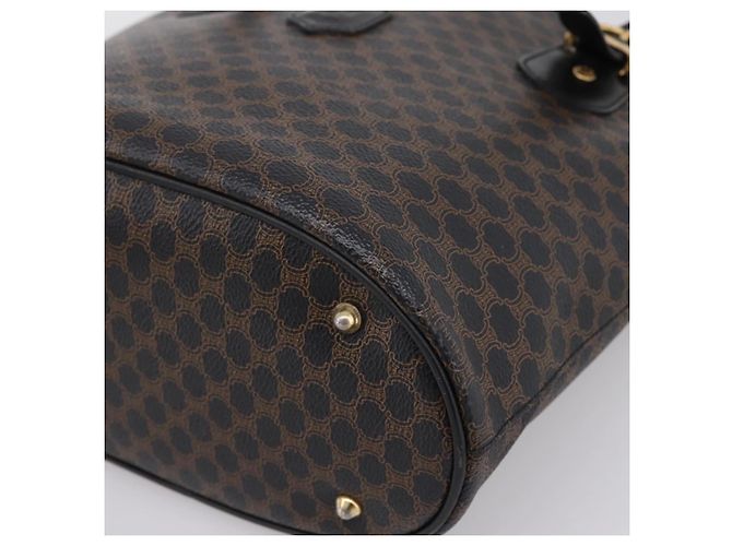 Céline Borsa Tote CELINE Macadam PVC Pelle Nero Tono Oro Auth 202222A - vista 14