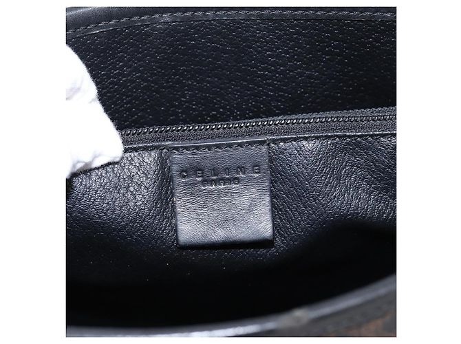 Céline Borsa Tote CELINE Macadam PVC Pelle Nero Tono Oro Auth 202222A - vista 17