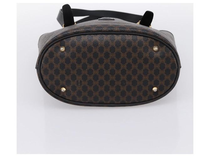 Céline Borsa Tote CELINE Macadam PVC Pelle Nero Tono Oro Auth 202222A - vista 5