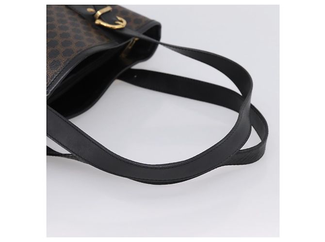 Céline Borsa Tote CELINE Macadam PVC Pelle Nero Tono Oro Auth 202222A - vista 7