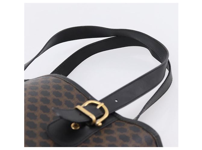 Céline Borsa Tote CELINE Macadam PVC Pelle Nero Tono Oro Auth 202222A - vista 8
