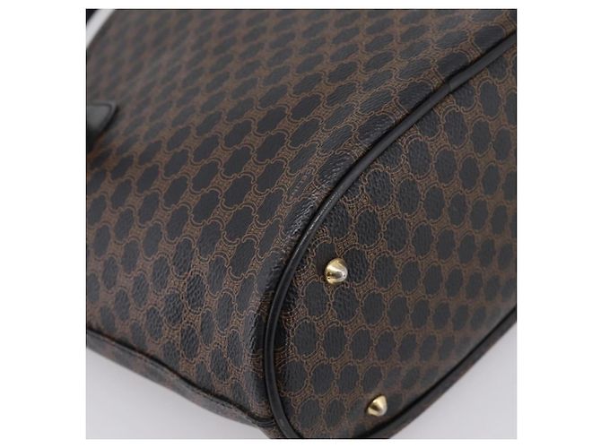 Céline Borsa Tote CELINE Macadam PVC Pelle Nero Tono Oro Auth 202222A - vista 9