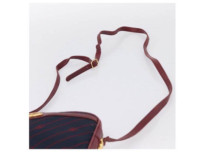 Borsa a tracolla GUCCI Horsebit Canvas Navy Tono Oro Auth 202249 Blu navy - vista 14