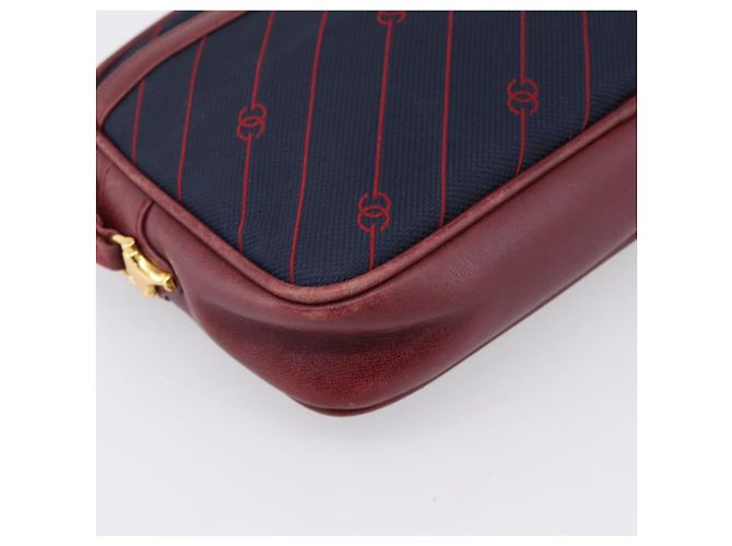 Borsa a tracolla GUCCI Horsebit Canvas Navy Tono Oro Auth 202249 Blu navy - vista 15