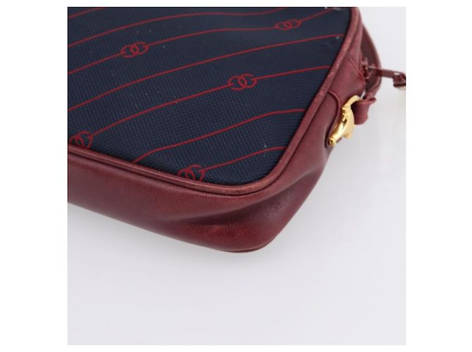 Borsa a tracolla GUCCI Horsebit Canvas Navy Tono Oro Auth 202249 Blu navy - vista 16
