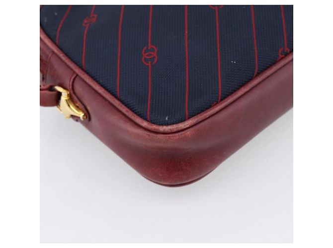 Borsa a tracolla GUCCI Horsebit Canvas Navy Tono Oro Auth 202249 Blu navy - vista 17