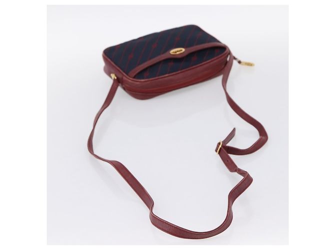 Borsa a tracolla GUCCI Horsebit Canvas Navy Tono Oro Auth 202249 Blu navy - vista 7