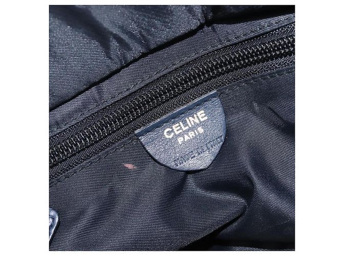 Céline Borsa a mano CELINE Nylon Navy Gold Auth ka6008 D'oro Blu navy - vista 18
