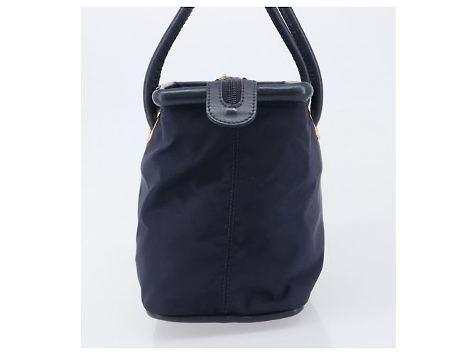 Céline Borsa a mano CELINE Nylon Navy Gold Auth ka6008 D'oro Blu navy - vista 3
