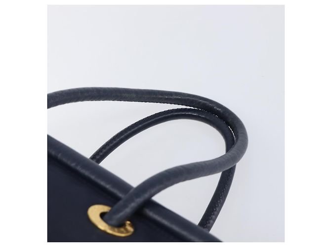 Céline Borsa a mano CELINE Nylon Navy Gold Auth ka6008 D'oro Blu navy - vista 8