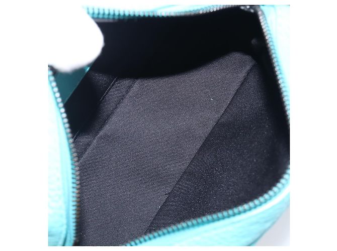 LOUIS VUITTON Mini Soft Trunk cuir Taurillon Blue Black M11673 Auth 199184SAM Noir Turquoise - vue 11