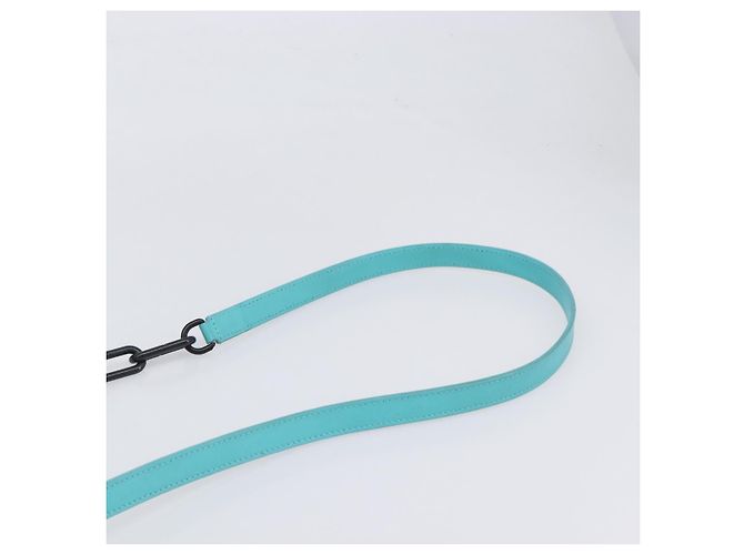 LOUIS VUITTON Mini Soft Trunk cuir Taurillon Blue Black M11673 Auth 199184SAM Noir Turquoise - vue 14