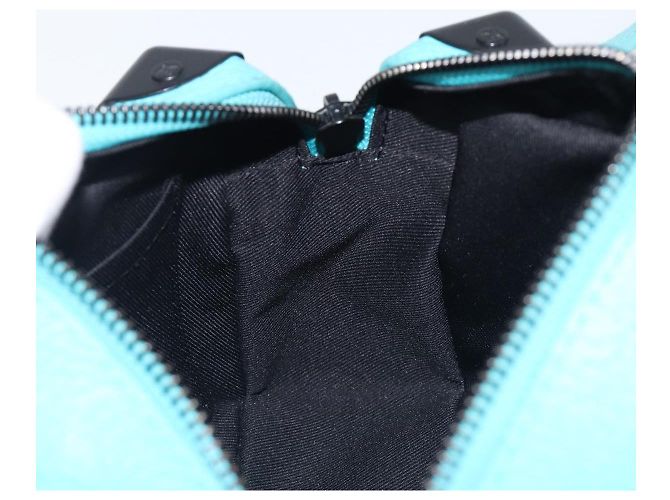 LOUIS VUITTON Mini Soft Trunk cuir Taurillon Blue Black M11673 Auth 199184SAM Noir Turquoise - vue 21