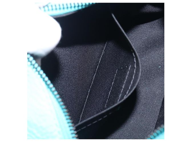 LOUIS VUITTON Mini Soft Trunk cuir Taurillon Blue Black M11673 Auth 199184SAM Noir Turquoise - vue 23