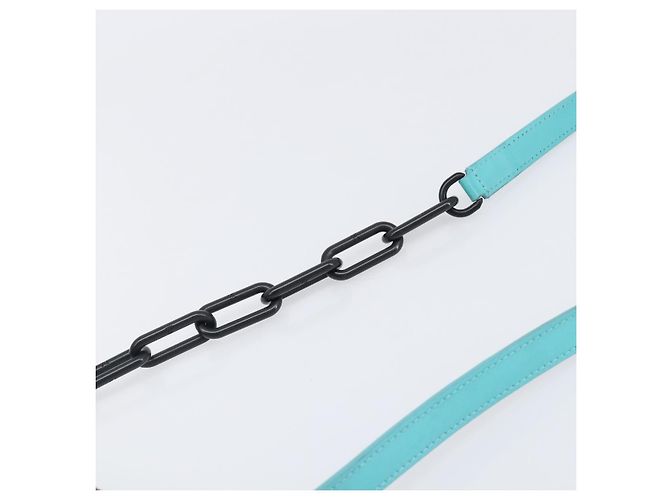 LOUIS VUITTON Mini Soft Trunk cuir Taurillon Blue Black M11673 Auth 199184SAM Noir Turquoise - vue 8