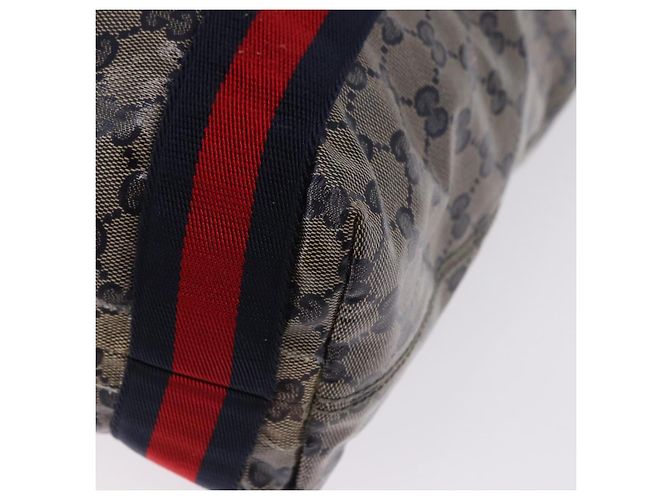 Borsa Tote GUCCI GG Crystal Sherry Line Coated Canvas Navy 189669 Auth 200053A Blu navy - vista 9