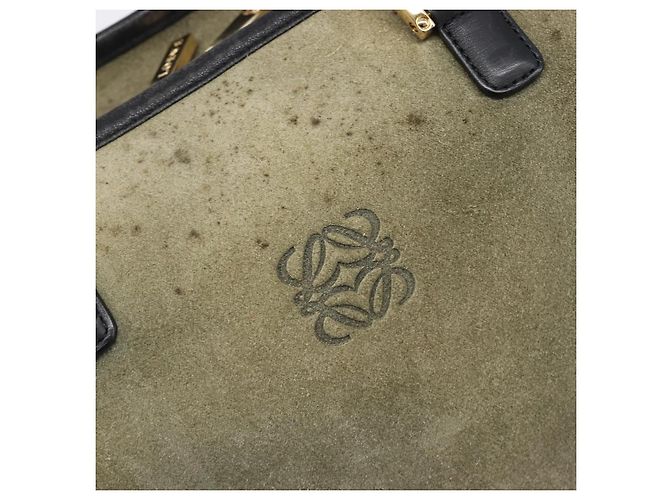 Borsa a mano LOEWE Amazona 32 in camoscio kaki e tono oro Auth 200845 Cachi - vista 10