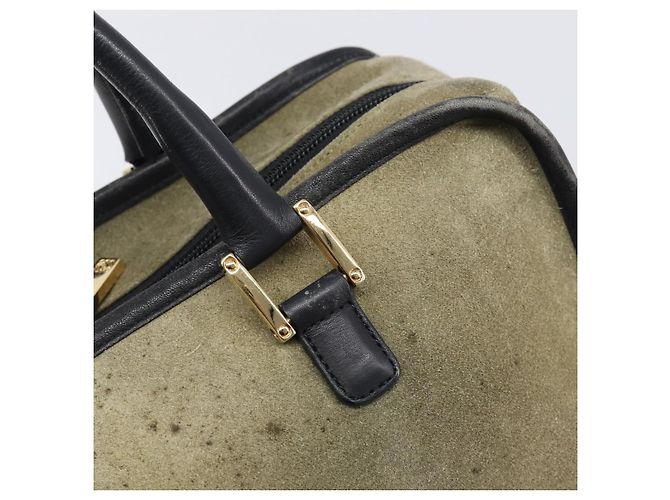 Borsa a mano LOEWE Amazona 32 in camoscio kaki e tono oro Auth 200845 Cachi - vista 17