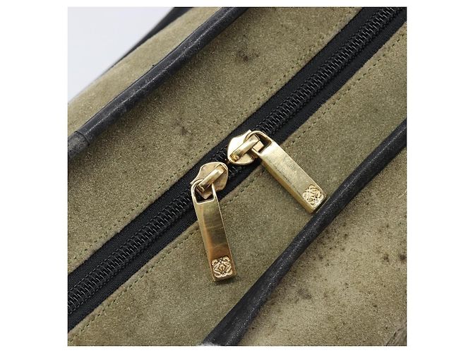 Borsa a mano LOEWE Amazona 32 in camoscio kaki e tono oro Auth 200845 Cachi - vista 18