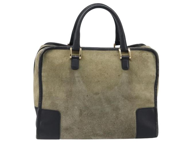 Borsa a mano LOEWE Amazona 32 in camoscio kaki e tono oro Auth 200845 Cachi - vista 2