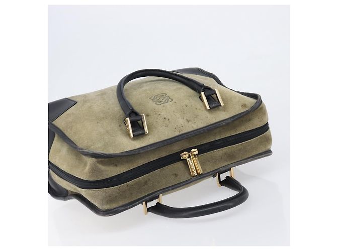 Borsa a mano LOEWE Amazona 32 in camoscio kaki e tono oro Auth 200845 Cachi - vista 6