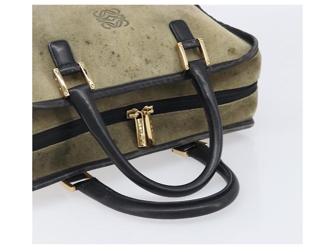 Borsa a mano LOEWE Amazona 32 in camoscio kaki e tono oro Auth 200845 Cachi - vista 7
