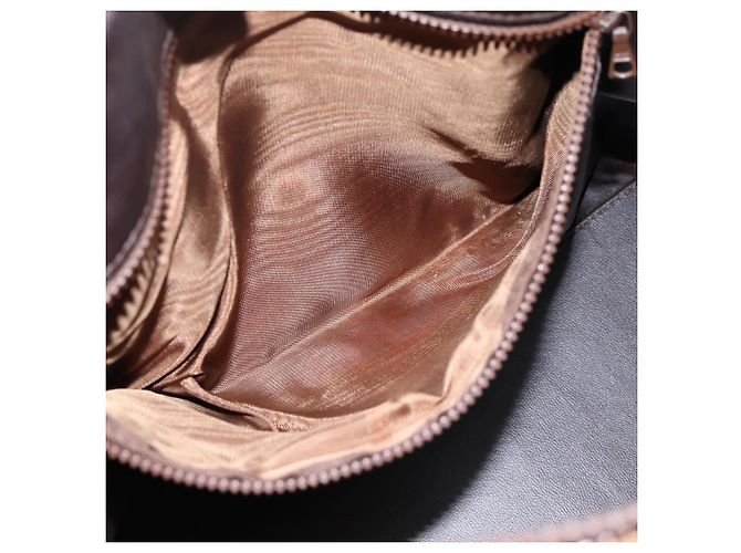 Céline Borsa a Mano CELINE Macadam PVC Pelle Beige Tono Oro Auth 200348 - vista 12