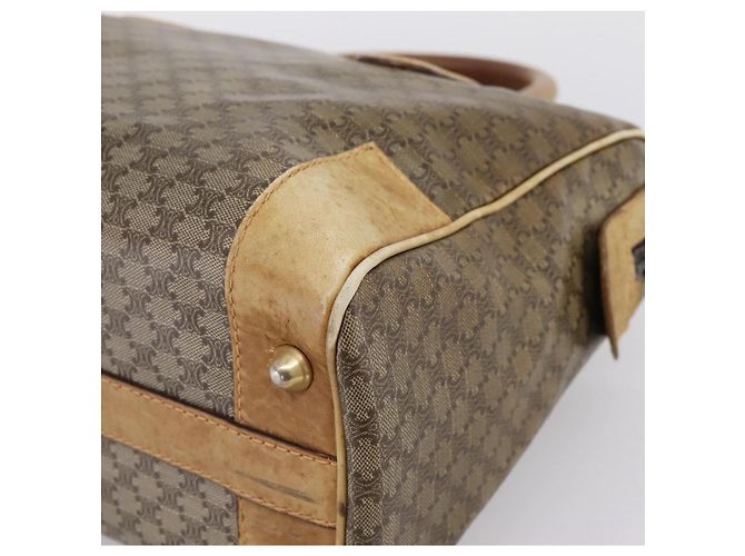 Céline Borsa a Mano CELINE Macadam PVC Pelle Beige Tono Oro Auth 200348 - vista 15