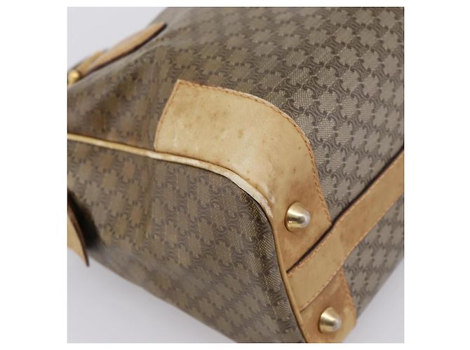 Céline Borsa a Mano CELINE Macadam PVC Pelle Beige Tono Oro Auth 200348 - vista 16