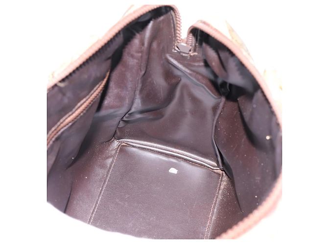 Céline Borsa a Mano CELINE Macadam PVC Pelle Beige Tono Oro Auth 200348 - vista 17