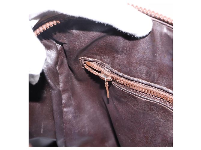 Céline Borsa a Mano CELINE Macadam PVC Pelle Beige Tono Oro Auth 200348 - vista 19